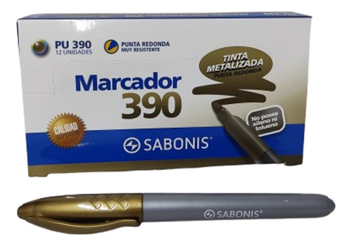 1 Marcador Permanente Punta Fina Metalico Sabonis
