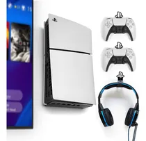 Comprar Soporte Base Pared Colgar Ps5 Slim + 2 Sop Ctrl + Sop Auricu