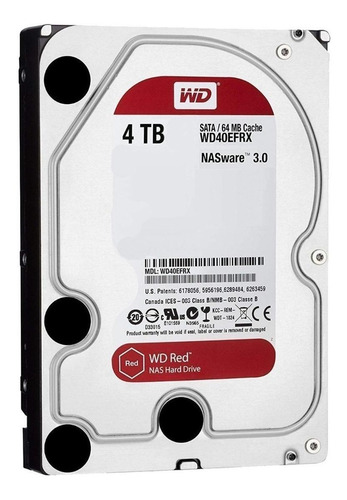 Imagen 3 de 3 de Disco duro interno Western Digital WD Red WD40EFRX 4TB rojo