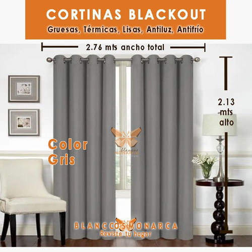  2 Cortinas Blackout Antiluz, Antifrio, Ahulada, Nuevas