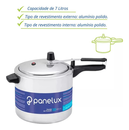 Panela De Pressao Panelux 7 Metálico