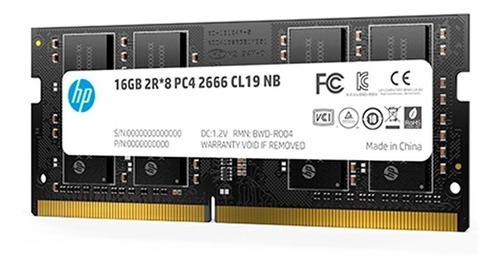 Memoria RAM color negro 16GB 1 HP 7EH99AA