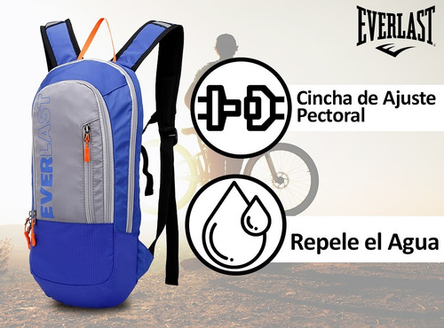 Imagen 6 de 10 de Mochila Everlast Running Con Salida Hidratacion Acolchada