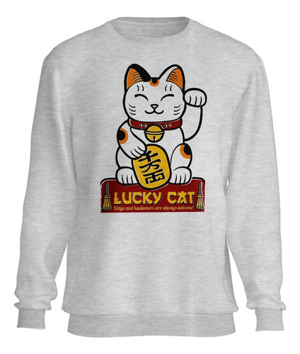 Buzo Gris Gato Lucky Cat Frisa Invisible Premium