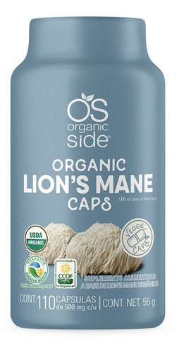 Suplemento Organic Lions Mane Organico 110 Caps Vegetales