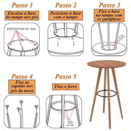 Conjunto Banquetas E Mesa Bistrô Resistente Para Varanda Cozinha Alta Qualidade