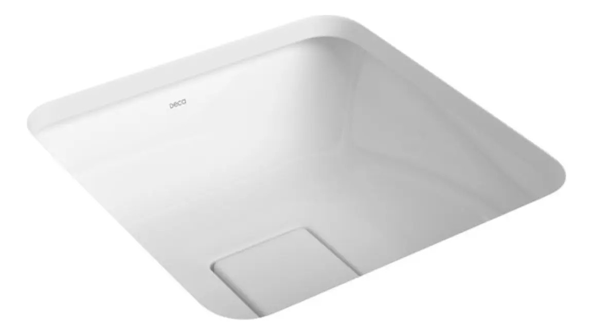 Cuba de Embutir Quadrada Deca 35x35cm Branco Slim - L.31030.17