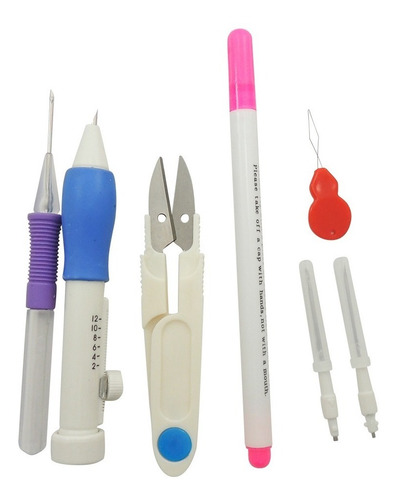 Imagem 3 de 7 de Kit Bordado Ponto Russo Com Bastidor Bordado Tesoura