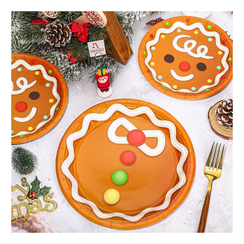 Jarthenaamcs 40pcs Juego De Vajillas De Jengibre De Navidad