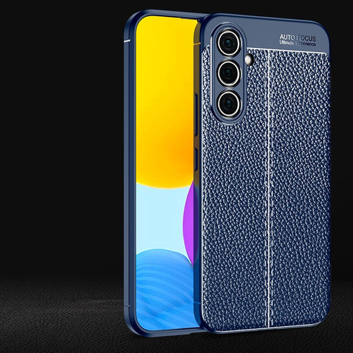 Estojo Para Samsung M14 Silicone Litchi Com Membrana De