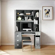 Comprar Escritorio Con Banqueta Ruffo Gris Oscuro R&r Muebles