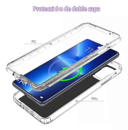 Funda Case De Uso Rudo Para iPhone Transparente Antigolpes Color Azul iPhone  14 Plus (6.7)