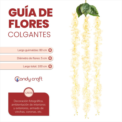 Guía De Flores Colgante 80cm Guirnalda Artificial Deco Hogar