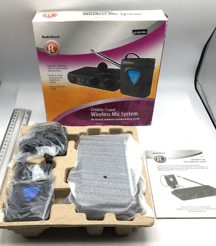Radio Shack Lot Of 2 Wireless Mic System 170mhz Lapel 32 Aac