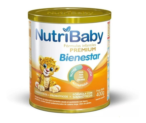 Leche de fórmula en polvo sin TACC Ethical Pharma NutriBaby Bienestar en lata de 1 de 400g - 0  a 6 meses