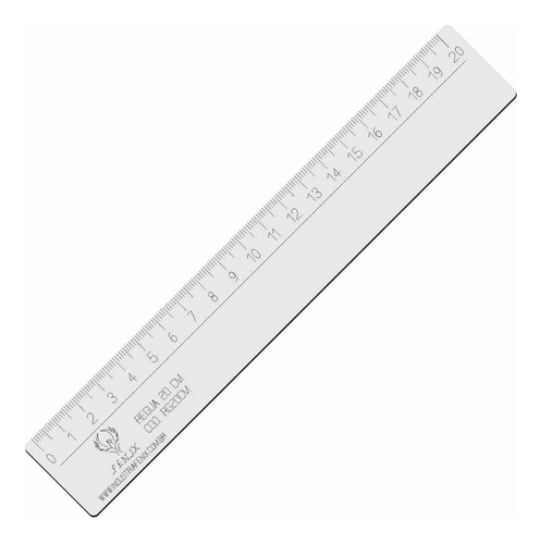 Régua Reta Acrílica 20 Cm Transparente Desenho Técnico Fenix