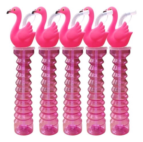 10 Vasos Yarda Flamingo Con Led Luminoso Fiesta Cumpleaños