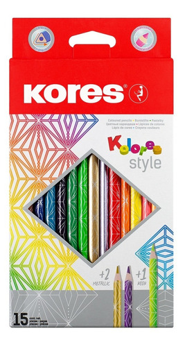 Lapices De Colores Kores Style X15pzas
