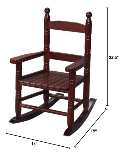 Mecedora Infantil De Madera Hecha A Mano Color Cereza
