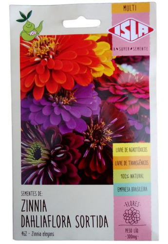 Sementes De Flor Zinnia Dobrada Dahliaflora Sortida Isla | MercadoLivre