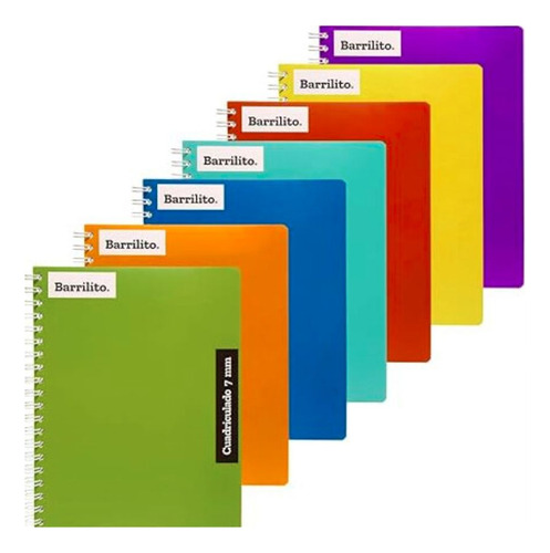 Pack 7 Cuadernos Profesional Barrilito Pec7i Cuadro Gde Color Colores