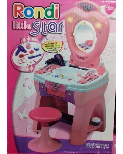 Imagen 2 de 5 de Juego De Belleza Tocador Luz Y Accesorios Little Star Rondi