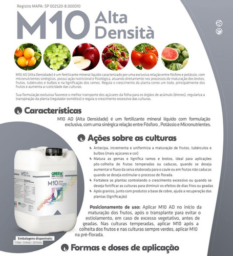 Adubo Organico M10 Ad Mineral 1 Litro - Certificado Ecocert
