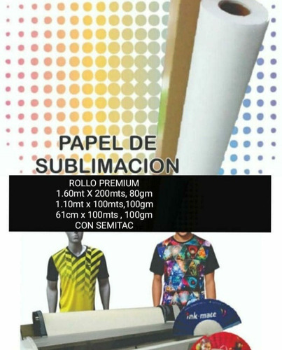 Papel De Sublimación Por Rollo 0.70; 1.00 X 100 Mts / X 200