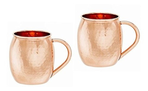 Taza Moscow Mule De Cobre Macizo Martillado, 16 Oz., Juego D