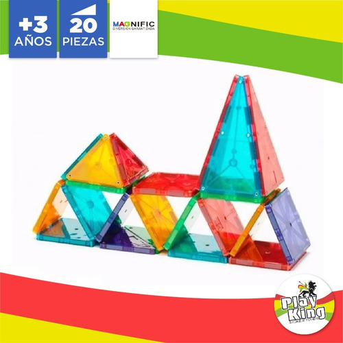 Imagen 3 de 9 de Magnific Bloques Magneticos Diversion 20 Pzs Playking