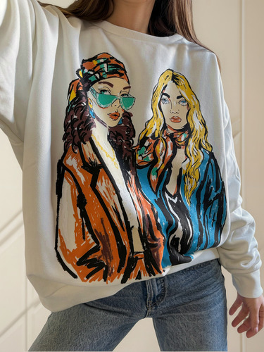 Buzo Nylon Over Frisa Estampado Mujer Estilo Zara