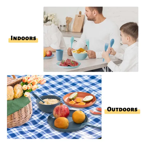 Juego De Vajilla De Paja De Trigo, Juego De Platos Y Cuenco.