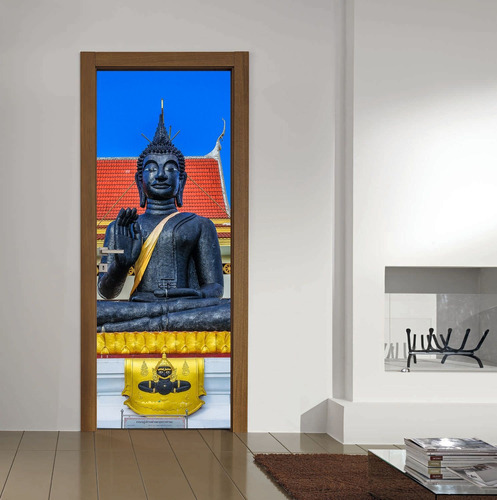 Vinilo Para Puerta Buda Deco Zen Dinastia Interior Vinil M5