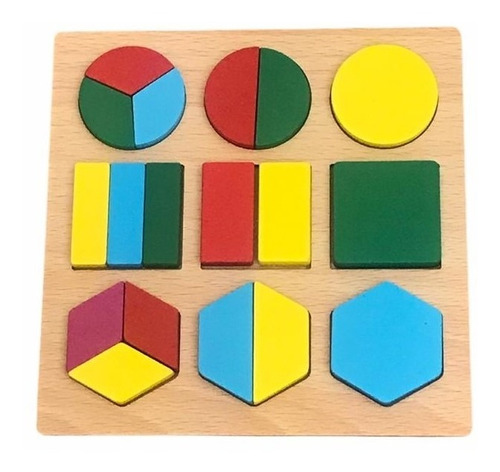 Rompecabezas Geométricas Fracciones Montessori Didáctico