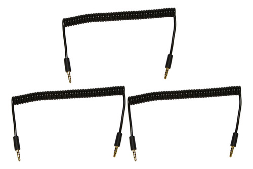 Cable De Audio En Espiral, 3 Conectores Macho A Macho De 3,5