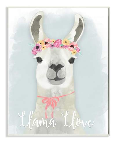 The Stupell Home Decor Collection Llama Love Pink Flower Tia