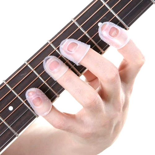 Imagen 2 de 5 de Protectores De Dedos De Silicona Para Guitarra Y Bajo