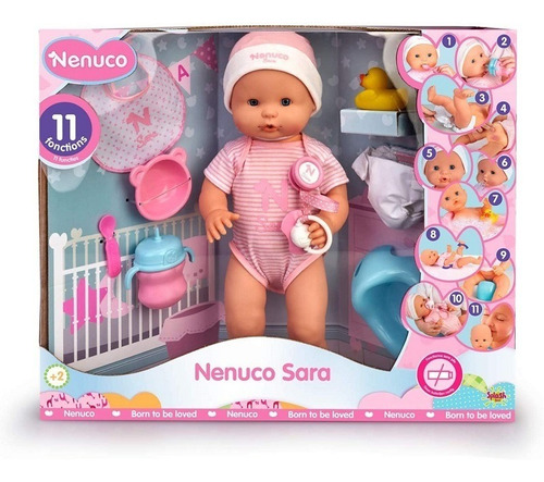 Muñeca Nenuco Sara, El Bebe Mas Real Con 11 Funciones