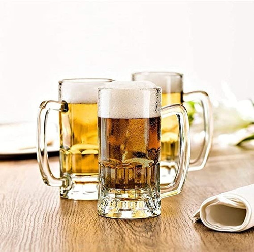 Tarro Cervecero Vidrio Templado Grueso 360 Ml (8 Pzas)
