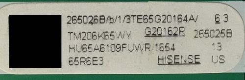 Kit Hisense 265026 259653 342911008r St6451d02-a-c-2 65r6e3 (Usado)