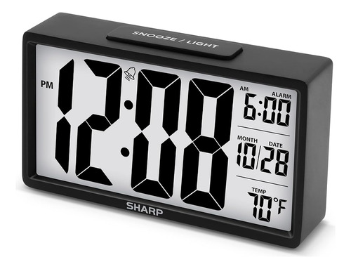 Reloj Despertador Sharp Con Pantalla Jumbo 2.8 Fácil De Leer