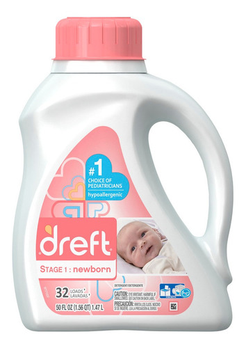 Detergente Líquido Dreft Para Recien Nacidos 1.47lt Marca Dr