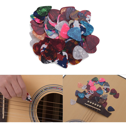 Púas De Guitarra Coloridas 100pcs/pack Para Bajo Guitarra El