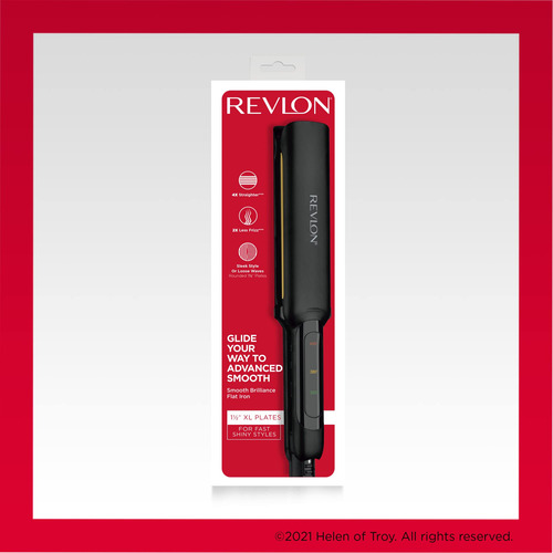 Plancha Revlon De Cerámica Smooth Brillance, Extra Larga, 1,