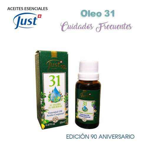 Imagen 2 de 10 de Aceite Esencial Oleo 31 Swiss Just 20ml Original