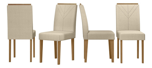 Juego De Comedor Vezna Amada 4s Vekka Color Beige