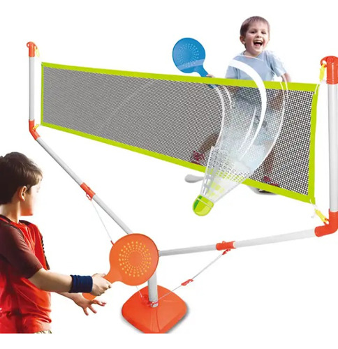 Raquetas Tenis Badminton Padel Infantil Set Con Red Juguete