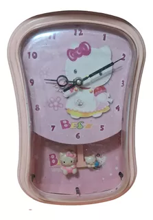 Reloj Pared Hello Kitty A Pilas Funciona Con Péndulo