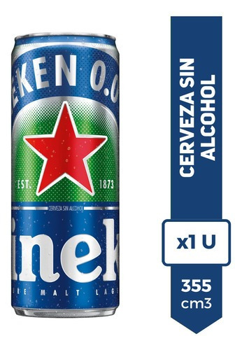 Cerveza Heineken Sin Alcohol 0.0% Lata 355ml Heineken Lager - Lata - Unidad - 1 - 1 - 355 mL