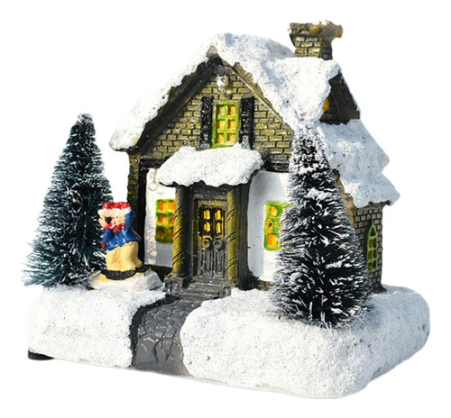 * Mini Escena Navideña Casa Led Snow Village Villa Navidad